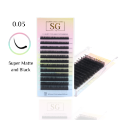 Cashmere Fauxmink Matte Black Volume Luxury Individual Eyelash Extensions 0.03mm