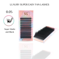 Silk Black Volume Easy Fan Lash Extensions 0.05mm