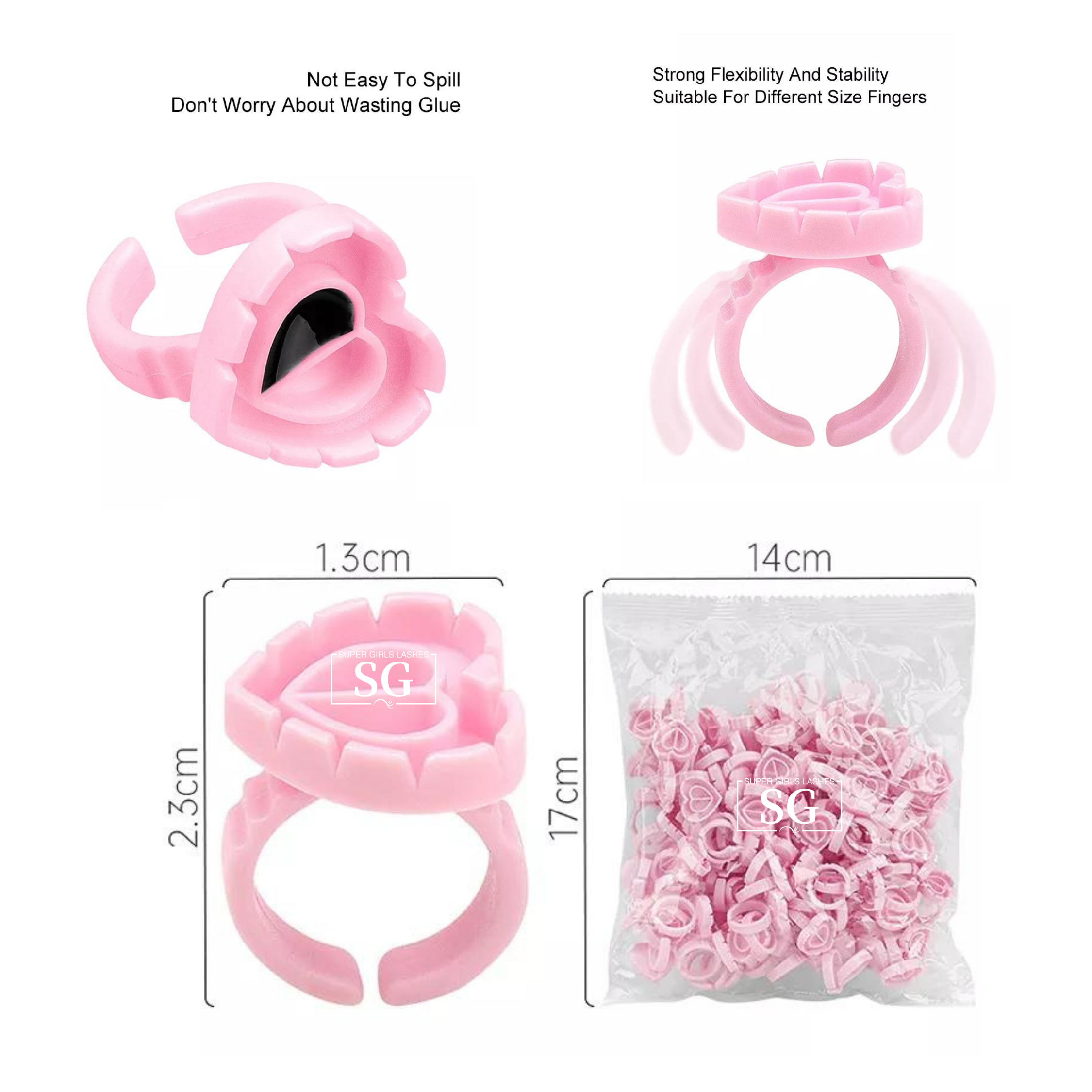 Sweet Heart Glue Cups 100pcs/pack - Image 2