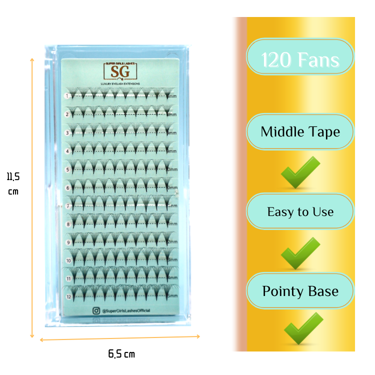 3D Long Stem Premade Volume Fans 120 Fans 8MM-15MM Mixed - Image 3