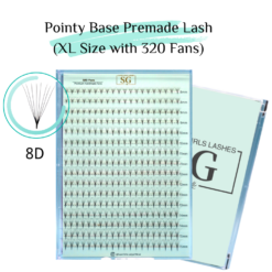 8D Large Tray Pointy Base Premade Volume Fans 320 Fans 16 Lines 8MM-15MM Mixed