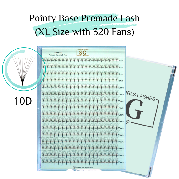 10D Large Tray Pointy Base Premade Volume Fans 320 Fans 16 Lines 8MM-15MM Mixed