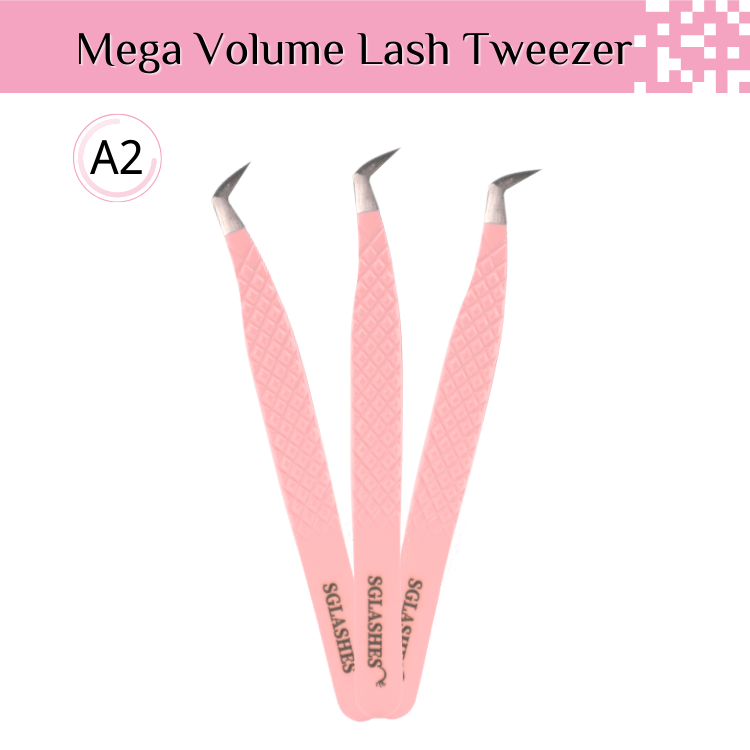 SG-A2 Pink Diamond Dust Mega Volume Lash Tweezers