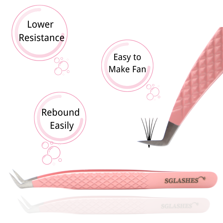 SG-A2 Pink Diamond Dust Mega Volume Lash Tweezers - Image 2