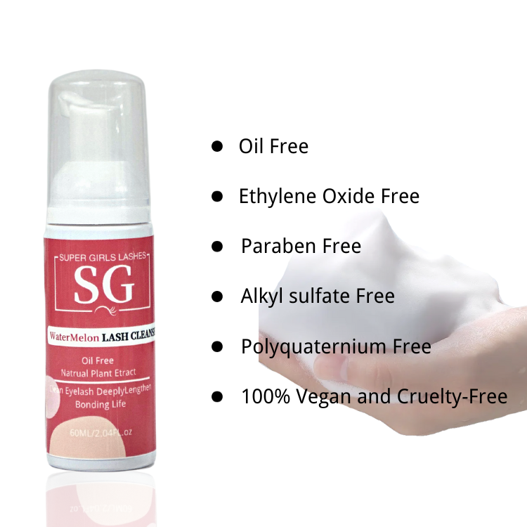 WaterMelon Lash Foaming Cleanser 60ml for Eyelash Extensions - Image 2