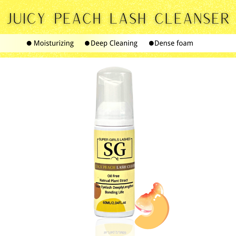 JUICY PEACH Lash Foaming Cleanser 60ml for Eyelash Extensions