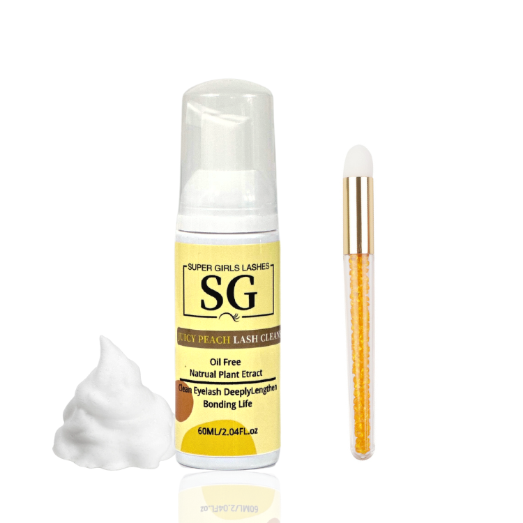 JUICY PEACH Lash Foaming Cleanser 60ml for Eyelash Extensions - Image 3