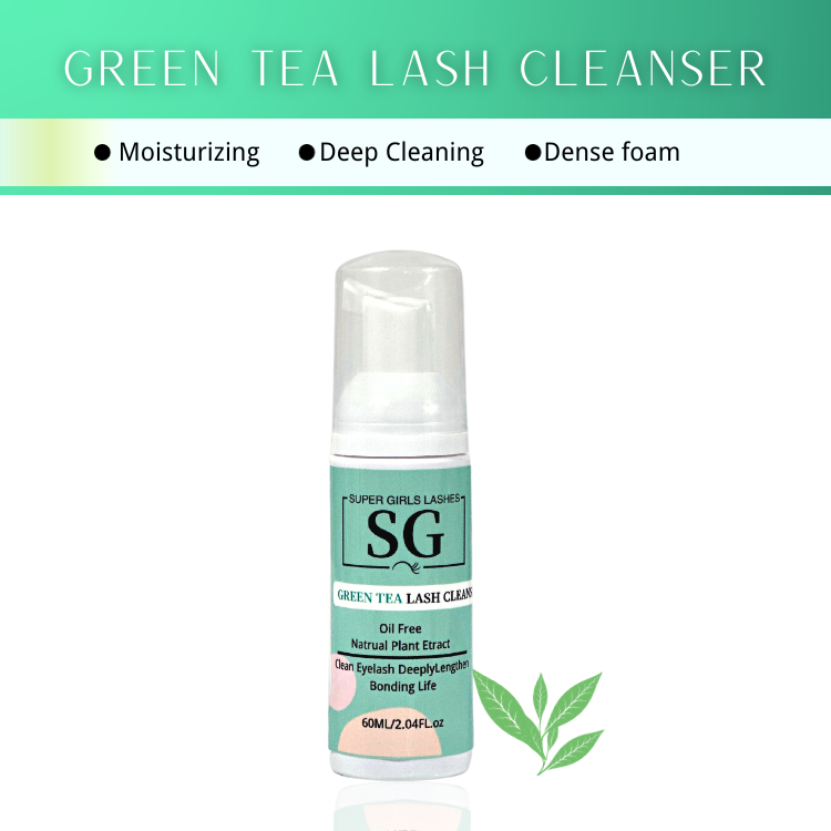 GREEN TEA Lash Foaming Cleanser 60ml for Eyelash Extensions