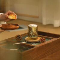 Alternative view of Electroplated Glass Candle